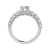 side stone engagement ring - sm0150 with 14k white gold metal and round shape diamond
