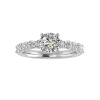 side stone engagement ring - sm0150 with 14k white gold metal and round shape diamond
