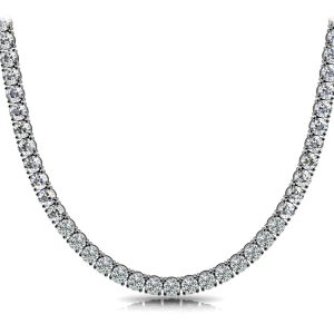 1.30 Carat Center Stone Graduated Diamond Tennis Necklace